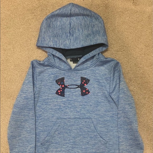 Girls Under Armour Logo Hooded Fleece Pullover - Picture 2 of 6